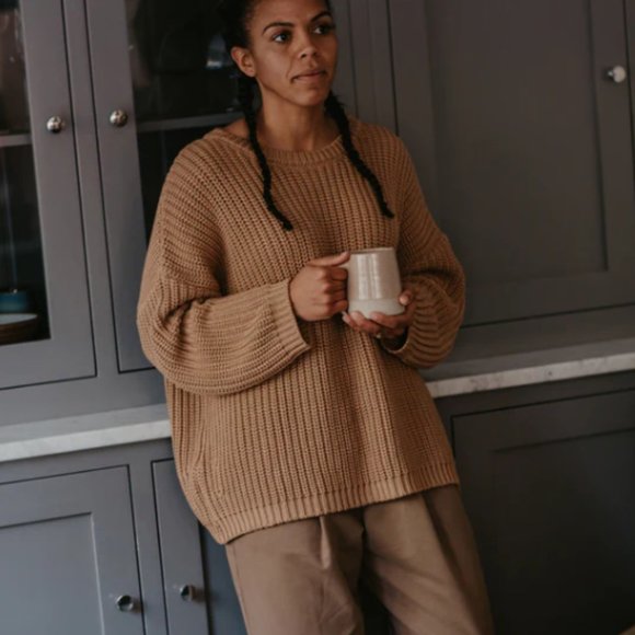 The Simple Folk - The Chunky Sweater, Caramel Size Small - Picture 1 of 12